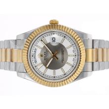 Rolex Day-Date II Automatic Two Tone Stick Markers with Gray Dial