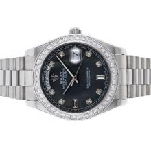 Rolex Day-Date II Automatic Diamond Bezel and Markers with Black MOP Dial 1