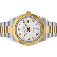 Rolex Datejust II Automatic Two Tone Roman Markers with White Dial