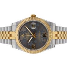Rolex Datejust II Automatic Two Tone with Gray Floral Motif Dial