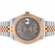 Rolex Datejust II Automatic Two Tone Roman Markers with Gray Dial