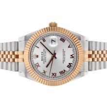 Rolex Datejust II Automatic Two Tone Roman Markers with Silver Dial