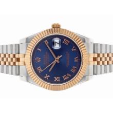Rolex Datejust II Automatic Two Tone Roman Markers with Blue Dial