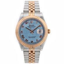 Rolex Datejust II Swiss ETA 2836 Movement Two Tone Roman Markers with Blue MOP Dial 2