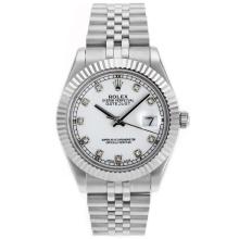 Rolex Datejust II Swiss ETA 2836 Movement Diamond Markers with White Dial