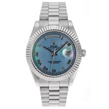 Rolex Day-Date II Swiss ETA 2836 Movement Roman Markers with Blue MOP Dial