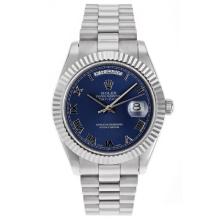 Rolex Day-Date II Swiss ETA 2836 Movement Roman Markers with Blue Dial 2