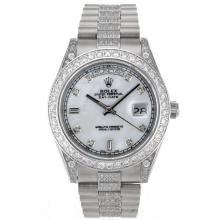 Rolex Day-Date II Swiss ETA 2836 Movement Diamond Markers and Bezel with MOP Dial 1