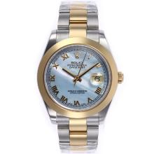 Rolex Datejust II Swiss ETA 2836 Movement Two Tone Roman Markers with Blue MOP Dial 1