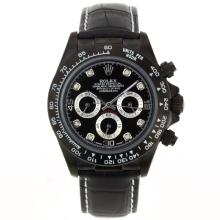 Rolex Daytona Working Chronograph PVD Case Diamond Markers with Black Dial