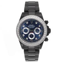 Rolex Daytona Automatic Full PVD Diamond Bezel and Markers with Blue Dial