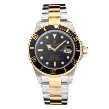 Rolex Submariner Swiss ETA 2836 Movement 14K Wrapped Gold-Two Tone Case with Black Dial