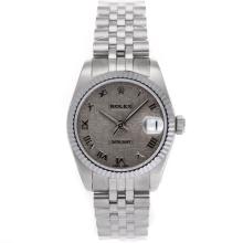 Rolex Datejust Swiss ETA 2836 Movement Roman Markers with Gray Computer Dial S/S Mid Size