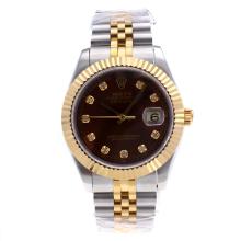 Rolex Datejust II Swiss ETA 2836 Movement Two Tone Diamond Markers with Brown Dial 2