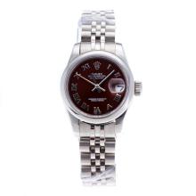 Rolex Datejust Swiss ETA 2671 Movement Roman Markers with Brown Dial S/S-Lady Size-2