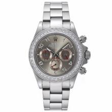 Rolex Daytona Working Chronograph Diamond Bezel Number Markers with Gray Dial S/S