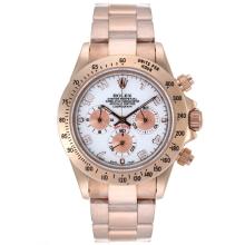Rolex Daytona Working Chronograph Full Rose Gold Number Markers with White Dial 1