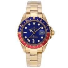 Rolex GMT-Master II Automatic Full Gold Red/Blue Bezel with Blue Dial