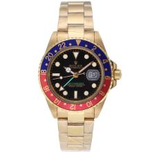 Rolex GMT-Master II Automatic Full Gold Red/Blue Bezel with Black Dial 1