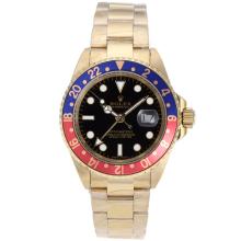 Rolex GMT-Master II Automatic Full Gold Red/Blue Bezel with Black Dial