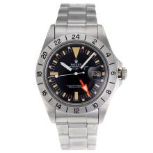 Rolex Explorer Swiss ETA 2836 Movement Black Dial S/S with Yellow Markers-Vintage Edition
