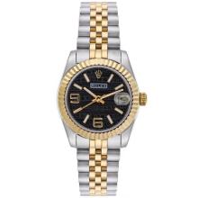 Rolex Datejust Automatic Two Tone with Black Dial Mid Size