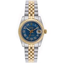 Rolex Datejust Automatic Two Tone Roman Markers with Blue Dial Mid Size