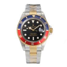 Rolex Submariner Automatic Two Tone Blue/Red Bezel with Black Dial