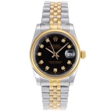 Rolex Datejust Automatic Two Tone Diamond Marking with Black Dial Sapphire Glass-1