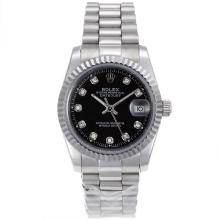 Rolex Datejust Automatic Diamond Marking with Black Dial Sapphire Glass