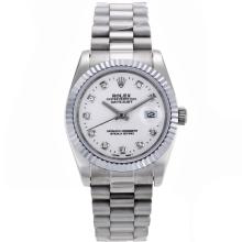 Rolex Datejust Automatic Diamond Markers with White Dial S/S-Sapphire Glass-7