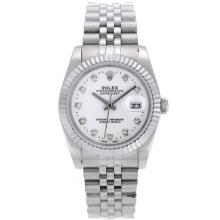 Rolex Datejust Automatic Diamond Markers with White Dial S/S-Sapphire Glass-6