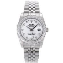 Rolex Datejust Automatic Diamond Bezel and Markers with White Dial S/S-Sapphire Glass-3