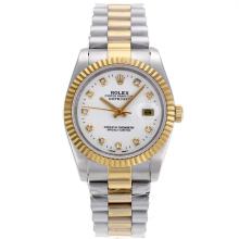 Rolex Datejust Automatic Two Tone Diamond Markers with White Dial Sapphire Glass-6