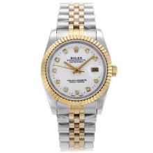 Rolex Datejust Automatic Two Tone Diamond Markers with White Dial Sapphire Glass-5