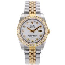 Rolex Datejust Automatic Two Tone Diamond Bezel and Markers with White Dial Sapphire Glass-2