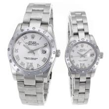 Rolex Datejust Automatic Diamond Bezel Roman Markers with Silver Dial S/S-Sapphire Glass